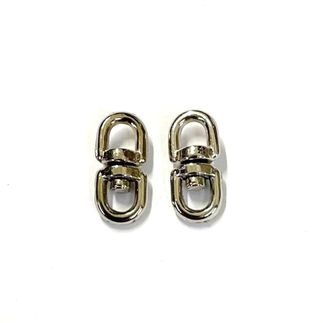 Double Eye Swivel Hooks Ring Clasp Nickel Plated Die Cast 4mm - 32mm Rope Chain