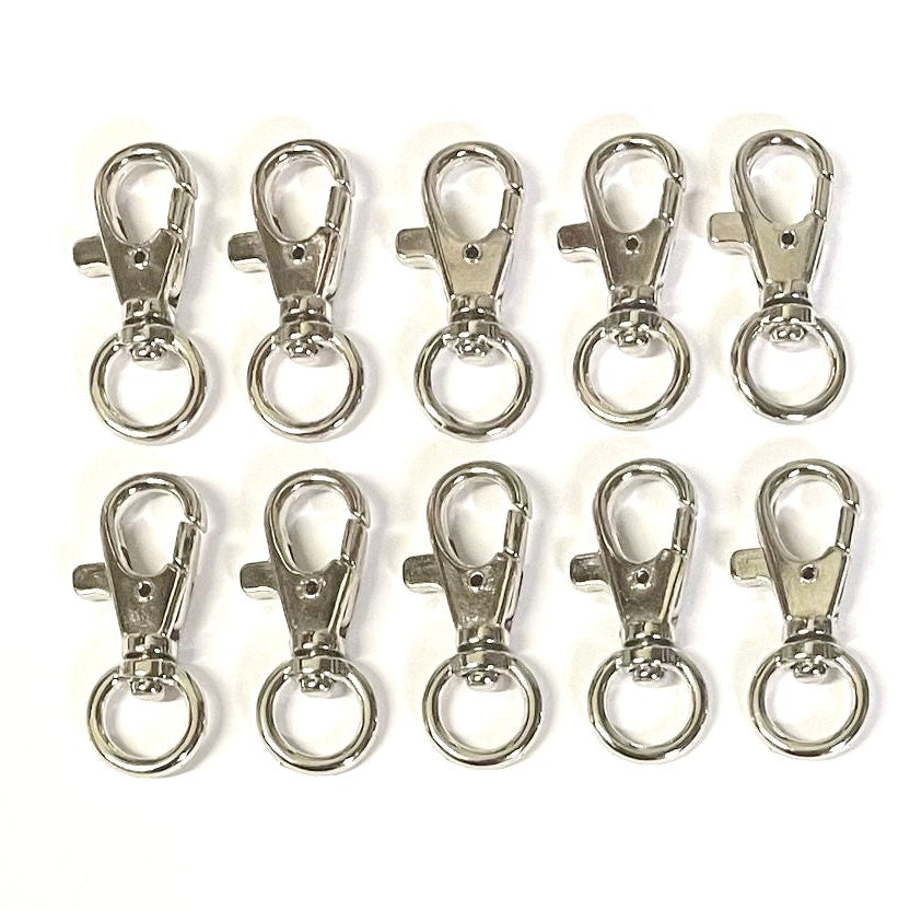 9mm Nickel Plated Swivel Scissor Trigger Clips/Snap Hooks For Bags Charms Keys Chains Lanyard Clips Key Rings x1 - x50
