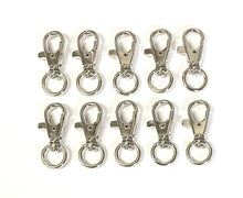 Load image into Gallery viewer, 9mm Nickel Plated Swivel Scissor Trigger Clips/Snap Hooks For Bags Charms Keys Chains Lanyard Clips Key Rings x1 - x50