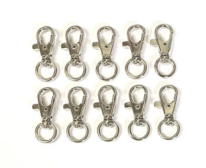 9mm Nickel Plated Swivel Scissor Trigger Clips/Snap Hooks For Bags Charms Keys Chains Lanyard Clips Key Rings x1 - x50