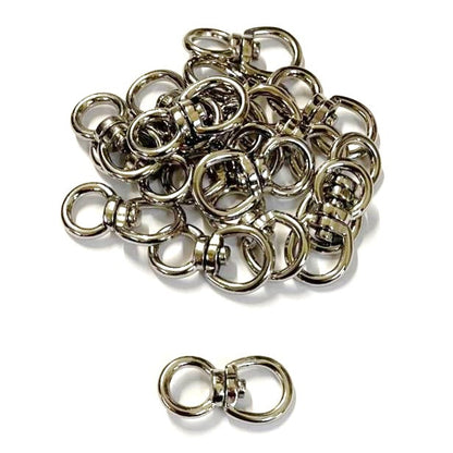 Double Eye Swivel Hooks Ring Clasp Nickel Plated Die Cast 4mm - 32mm Rope Chain