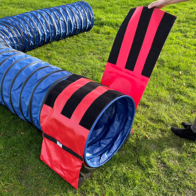 Dog Agility Tunnel Sandbag Adjustable 60cm - 80cm Diameter Tunnels Indoor Outdoor UV PVC Various Colours 490mm Material Width Connects Underneath