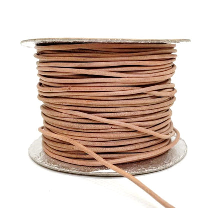 2mm Round Leather Lacing Belting Cord Thonging Jewellery 3 Colours 1m - 50m