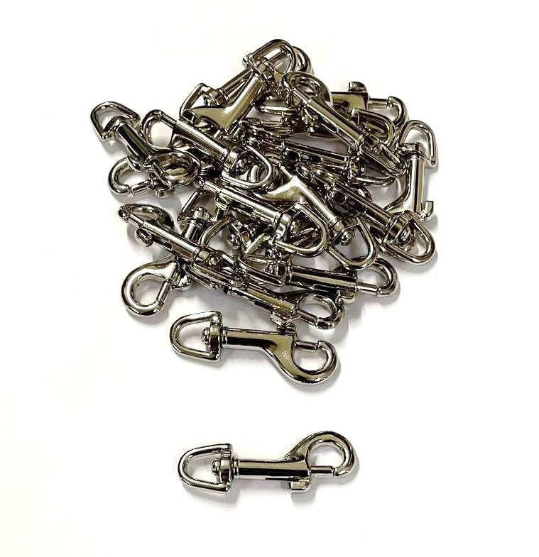 6mm Trigger Clips/Hooks Nickel Plated For Dog Leads Webbing Bags Straps In Various Lengths