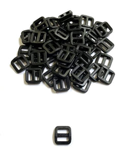 13mm Black Nylon 3 Bar Slides Triglides For Handles Straps Webbing Bags Crafts