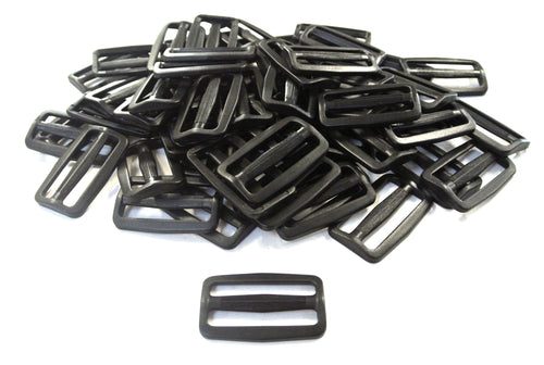 50mm Black Plastic 3 Bar Slides Triglides For Handles Straps Webbing Bags Crafts