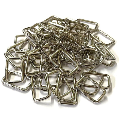 Welded Wire Rectangle Loops Steel Nickel Plated 16mm 20mm 25mm 32mm 38mm 50mm