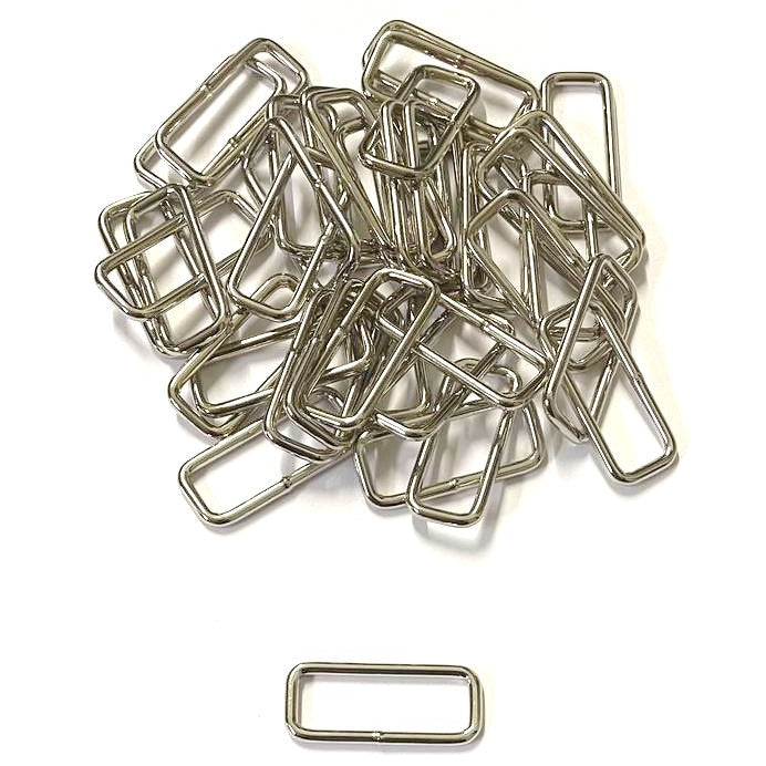 Welded Wire Rectangle Loops Steel Nickel Plated 16mm 20mm 25mm 32mm 38mm 50mm