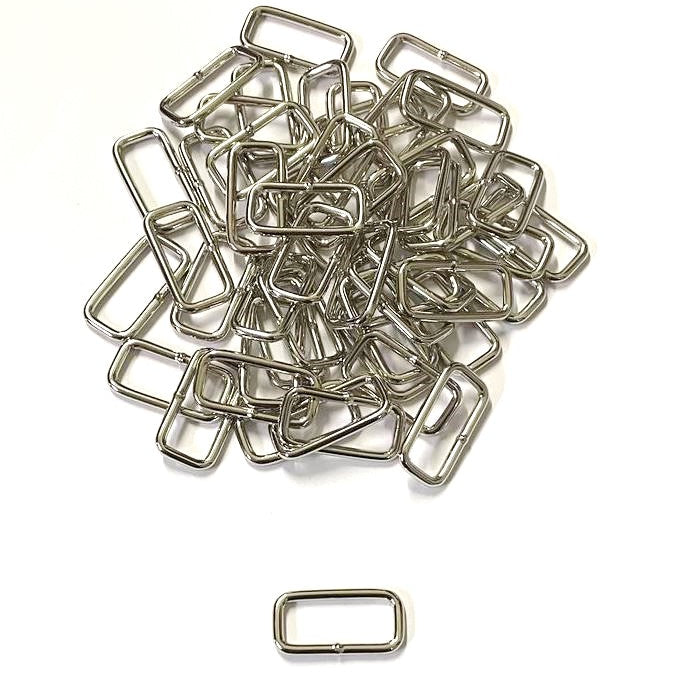 Welded Wire Rectangle Loops Steel Nickel Plated 16mm 20mm 25mm 32mm 38mm 50mm
