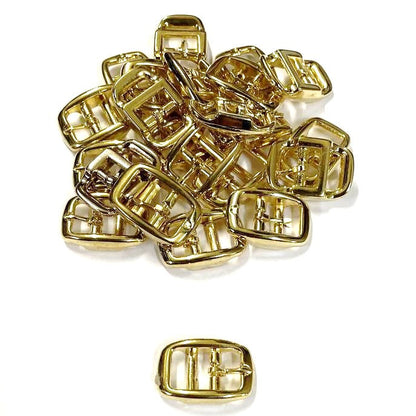 Caveson Buckles Brass Plated Round Ended 10mm 13mm 16mm 20mm 25mm Dog Collars Webbing Straps Belts