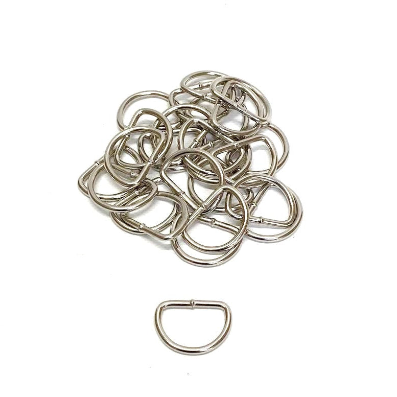25mm Welded D-Rings 3mm Thick Nickel Plated For Bags Straps Dog Leads Crafts x10 x25 x50 x100