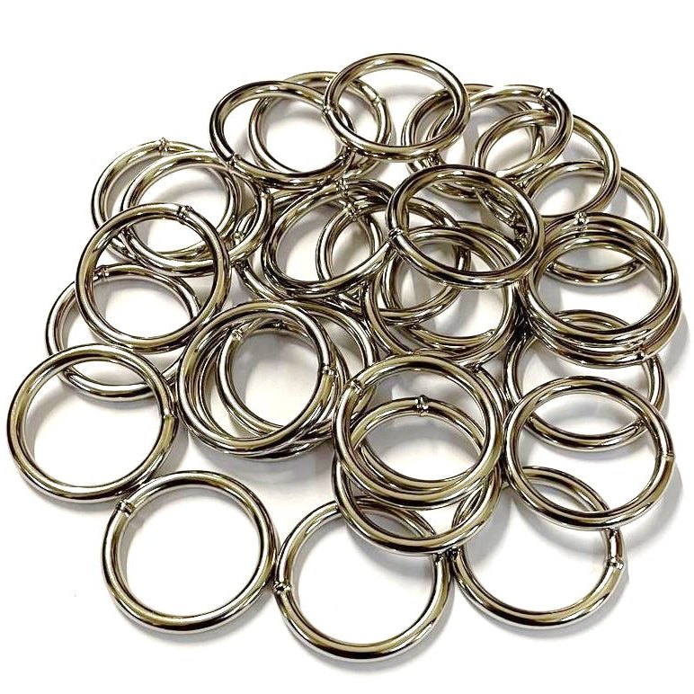 29mm Welded O-Rings Nickel Plated 4mm Thick For Webbing Bags Straps Handles Dog Leads x2 - x100