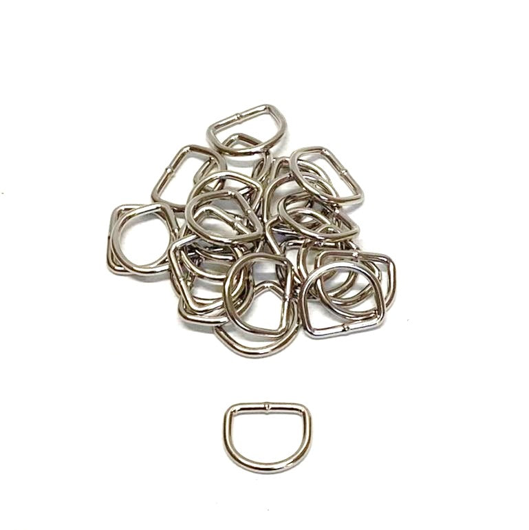 20mm Welded D-Rings 3mm Thick Nickel Plated For Bags Straps Dog Leads Crafts x10 x25 x50 x100