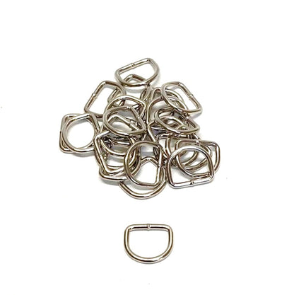 20mm Welded D-Rings 3mm Thick Nickel Plated For Bags Straps Dog Leads Crafts x10 x25 x50 x100