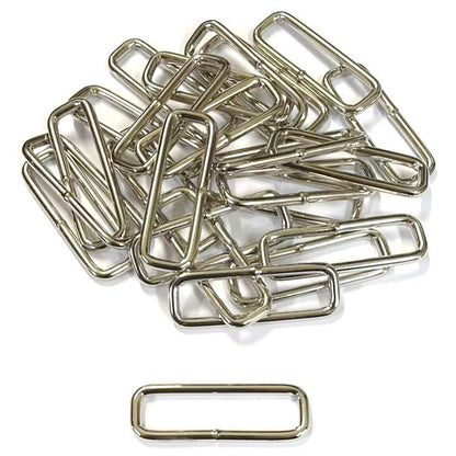 Welded Wire Rectangle Loops Steel Nickel Plated 16mm 20mm 25mm 32mm 38mm 50mm