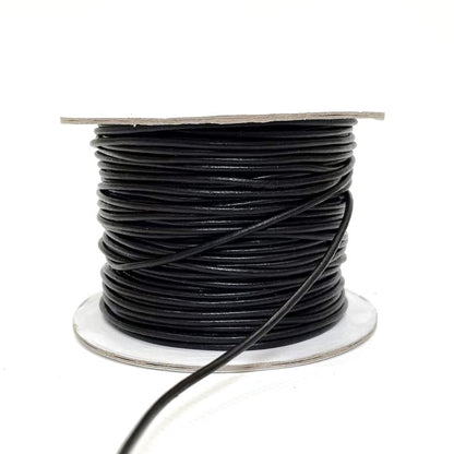 2mm Round Leather Lacing Belting Cord Thonging Jewellery 3 Colours 1m - 50m