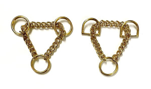 Half Check Chains For Dog Collars In Solid Brass or Chrome Plated In Various Sizes
