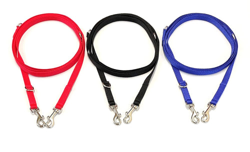 Double Ended Small Dog Training Lead Puppy Leash Multi-Functional 13mm Webbing