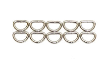 Load image into Gallery viewer, 20mm Welded D-Rings 4mm Thick Nickel Plated For Bags Straps Dog Leads Crafts x10 x25 x50 x100