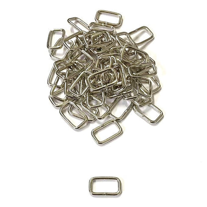 Welded Wire Rectangle Loops Steel Nickel Plated 16mm 20mm 25mm 32mm 38mm 50mm