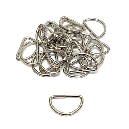 38mm Welded D-Rings 3mm Thick Nickel Plated For Bags Straps Dog Leads Crafts x10 x25 x50 x100