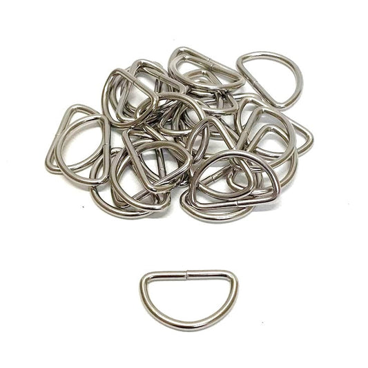 38mm Welded D-Rings 3mm Thick Nickel Plated For Bags Straps Dog Leads Crafts x10 x25 x50 x100