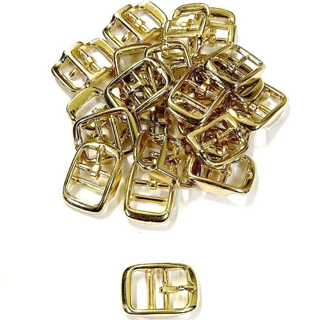 Caveson Buckles Brass Plated Round Ended 10mm 13mm 16mm 20mm 25mm Dog Collars Webbing Straps Belts