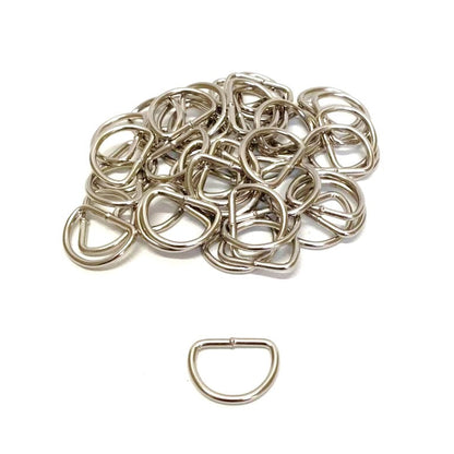 25mm Welded D-Rings 3mm Thick Nickel Plated For Bags Straps Dog Leads Crafts x10 x25 x50 x100