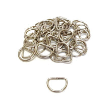 Load image into Gallery viewer, 25mm Welded D-Rings 3mm Thick Nickel Plated For Bags Straps Dog Leads Crafts x10 x25 x50 x100