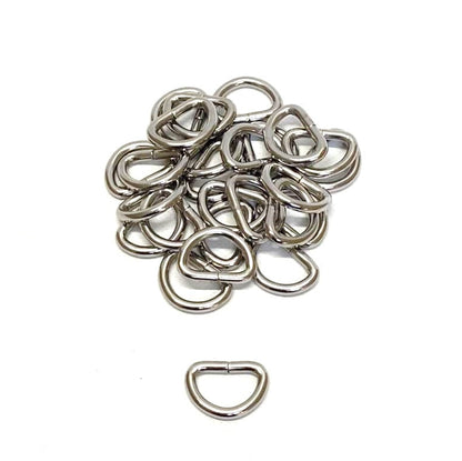 20mm Welded D-Rings 4mm Thick Nickel Plated For Bags Straps Dog Leads Crafts
