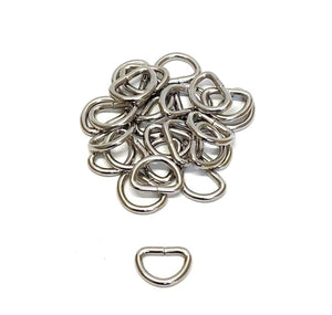 20mm Welded D-Rings 4mm Thick Nickel Plated For Bags Straps Dog Leads Crafts x10 x25 x50 x100