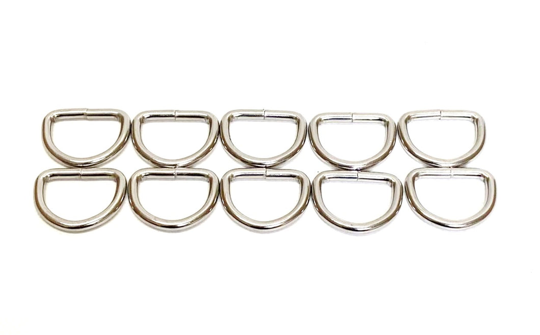 25mm Welded D-Rings 4mm Thick Nickel Plated For Bags Straps Dog Leads Crafts x10 x25 x50 x100
