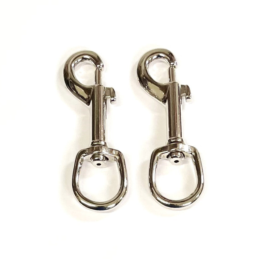 20mm Trigger Clip Hooks Round Ended Nickel Plated Metal Webbing Dog Leads x1 - x100