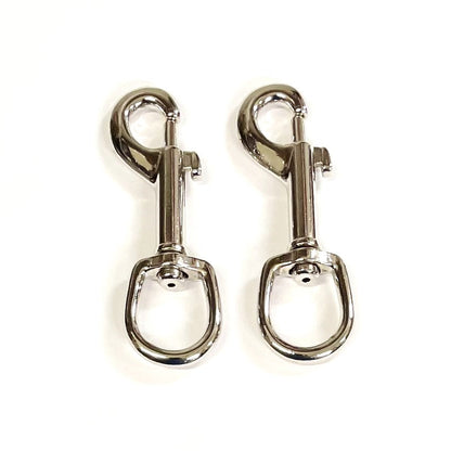 20mm Trigger Clip Hooks Round Ended Nickel Plated Metal Webbing Dog Leads x1 - x100
