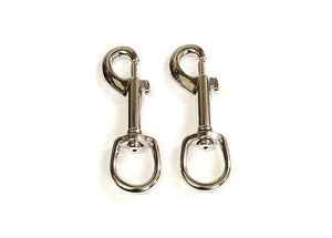 20mm Trigger Clip Hooks Round Ended Nickel Plated Metal Webbing Dog Leads x1 - x100