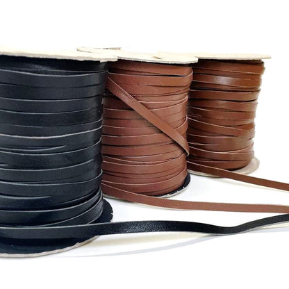 6mm Flat Genuine Leather Thonging Strip Laces Cord Various Colours And Lengths
