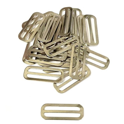 Metal 3 Bar Slides Nickel Plated 13mm 20mm 25mm 32mm 40mm 50mm x 10 x 50 For Bags Straps Webbing