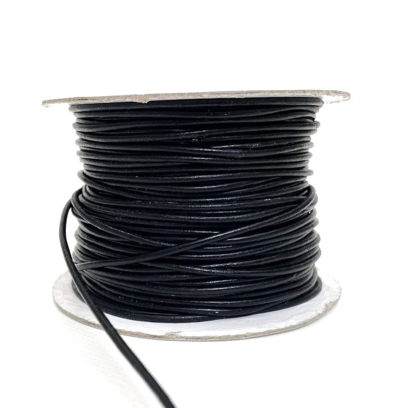 2mm Round Leather Lacing Belting Cord Thonging Jewellery 3 Colours 1m - 50m