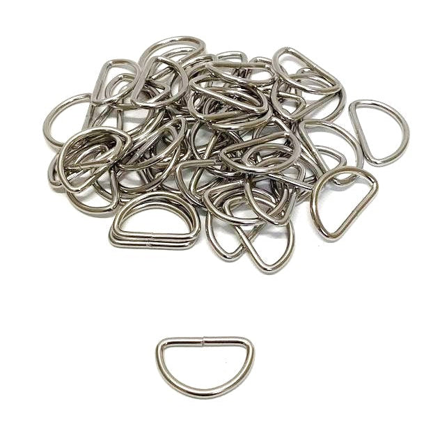 38mm Welded D-Rings 3mm Thick Nickel Plated For Bags Straps Dog Leads Crafts x10 x25 x50 x100