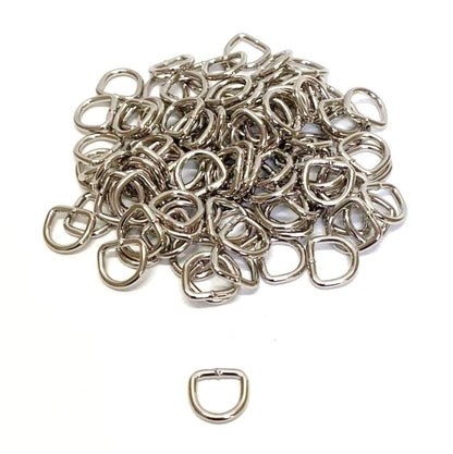 13mm Welded D-Rings 3mm Thick Nickel Plated For Bags Straps Dog Leads Crafts x10 x25 x50 x100