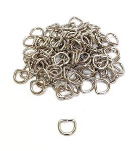 13mm Welded D-Rings 3mm Thick Nickel Plated For Bags Straps Dog Leads Crafts x10 x25 x50 x100