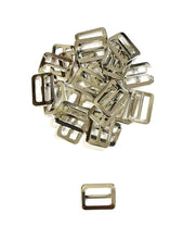 Load image into Gallery viewer, Metal 3 Bar Slides Nickel Plated 13mm 20mm 25mm 32mm 40mm 50mm x 10 x 50 For Bags Straps Webbing