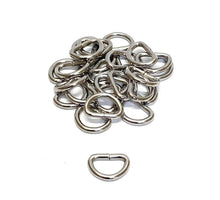 Load image into Gallery viewer, 20mm Welded D-Rings 4mm Thick Nickel Plated For Bags Straps Dog Leads Crafts x10 x25 x50 x100