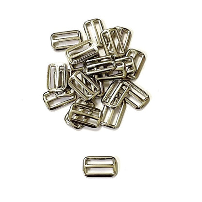Metal 3 Bar Slides Nickel Plated 13mm 20mm 25mm 32mm 40mm 50mm x 10 x 50 For Bags Straps Webbing