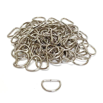 25mm Welded D-Rings 3mm Thick Nickel Plated For Bags Straps Dog Leads Crafts x10 x25 x50 x100