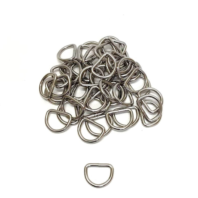 25mm Welded D-Rings 4mm Thick Nickel Plated For Bags Straps Dog Leads Crafts