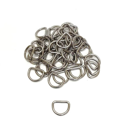 25mm Welded D-Rings 4mm Thick Nickel Plated For Bags Straps Dog Leads Crafts