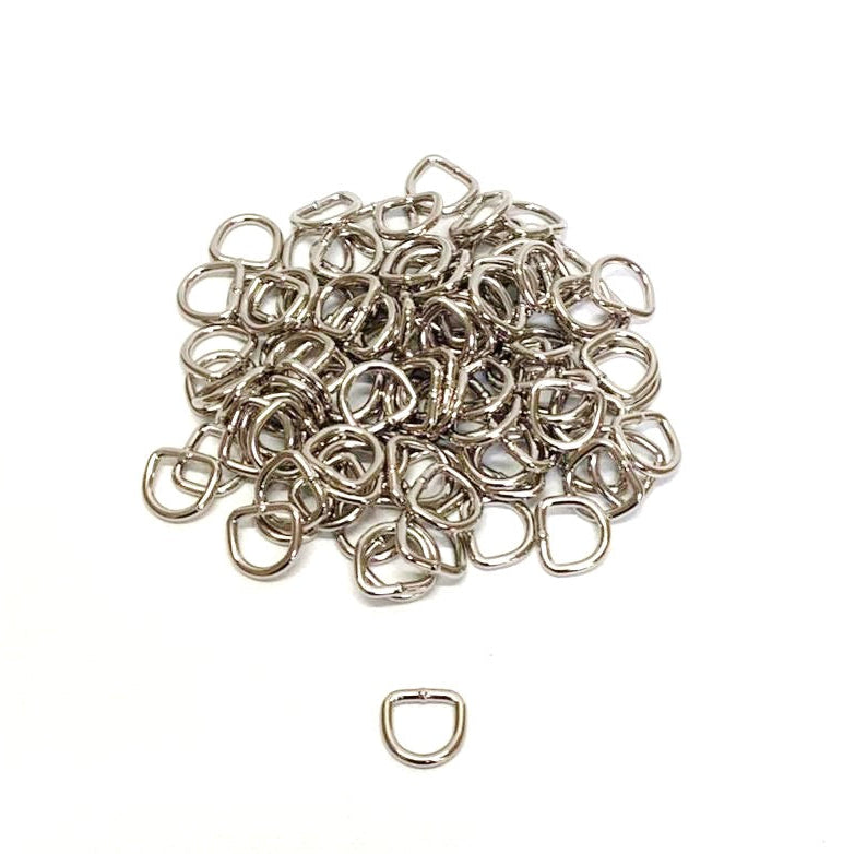 13mm Welded D-Rings 3mm Thick Nickel Plated For Bags Straps Dog Leads Crafts x10 x25 x50 x100