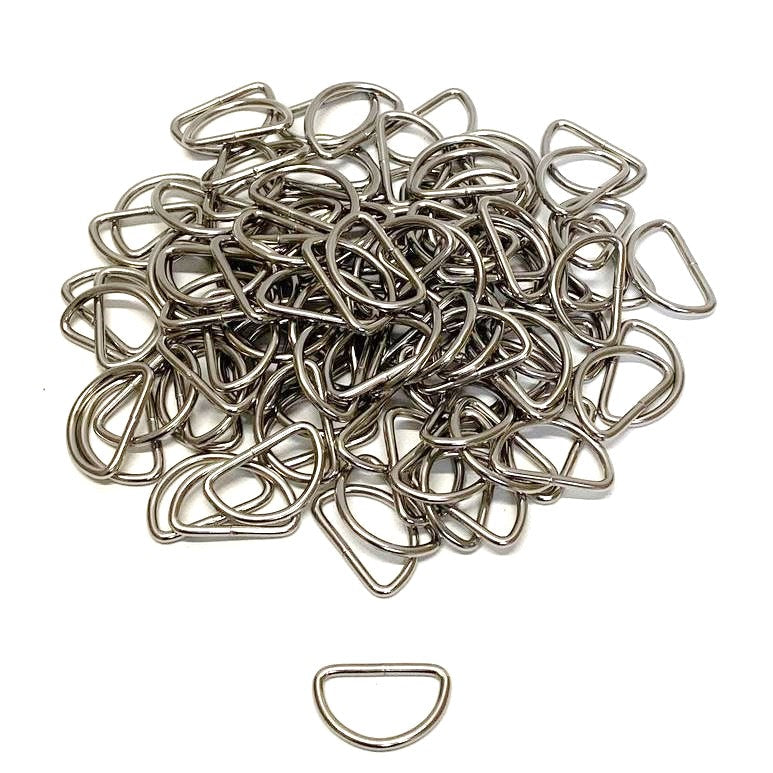 38mm Welded D-Rings 3mm Thick Nickel Plated For Bags Straps Dog Leads Crafts x10 x25 x50 x100