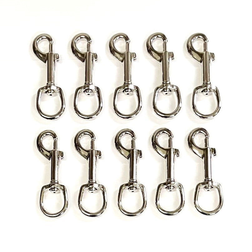 20mm Trigger Clip Hooks Round Ended Nickel Plated Metal Webbing Dog Leads x1 - x100
